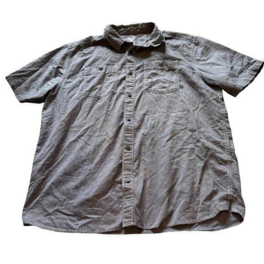 Men’s mountain Hardwear gray blue casual button down shirt